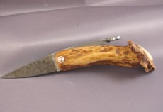 folding knife with antler